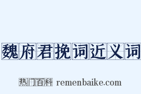 魏府君挽词近义词是什么意思的图片